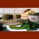 Spinach flan with goat cheese
